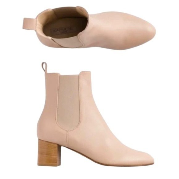 NWT Kahmune Mila Leather Ankle Boot Bootie Light Pink Beige Size 8.5/9 - Picture 12 of 12